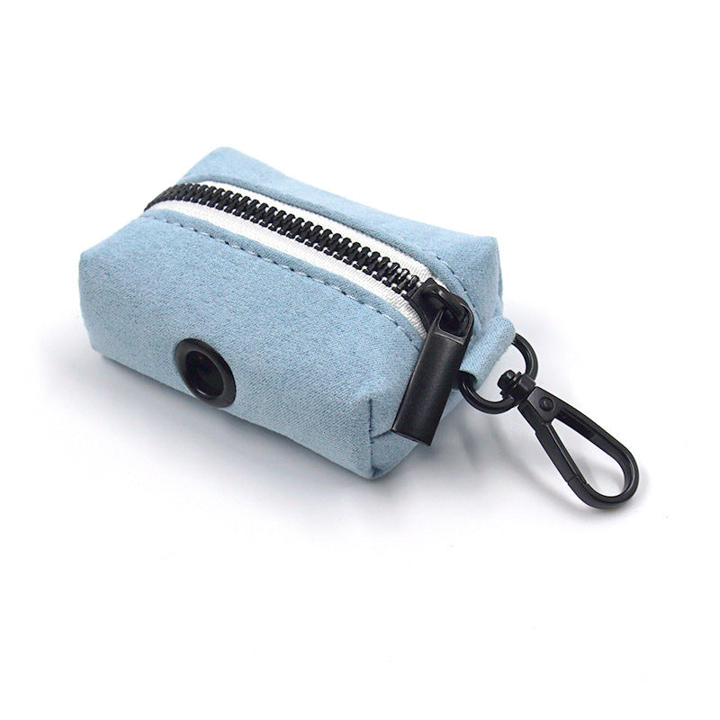 Light Blue Short Velvet Black Buckle Pet Collar Leash Bow