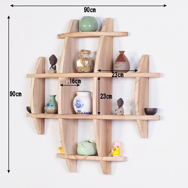 Wall-mounted Solid Wood Wall-mounted Tea Cup Holder