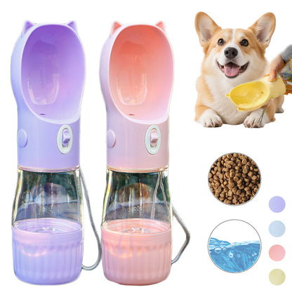 2 In 1 Portable Dog Water Bottle For Small Big Dogs Cat Outdoor Leak-proof Puppy Drinking Bowl With Food Container Pets Feeder Pet Products